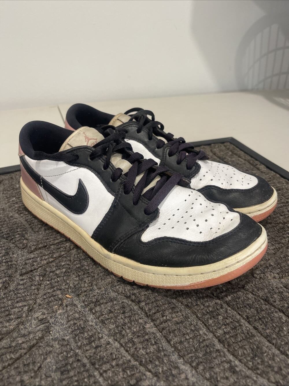 Nike Air Jordan 1 Low Golf Rust Pink Men's 9 DD9315-106 White Black